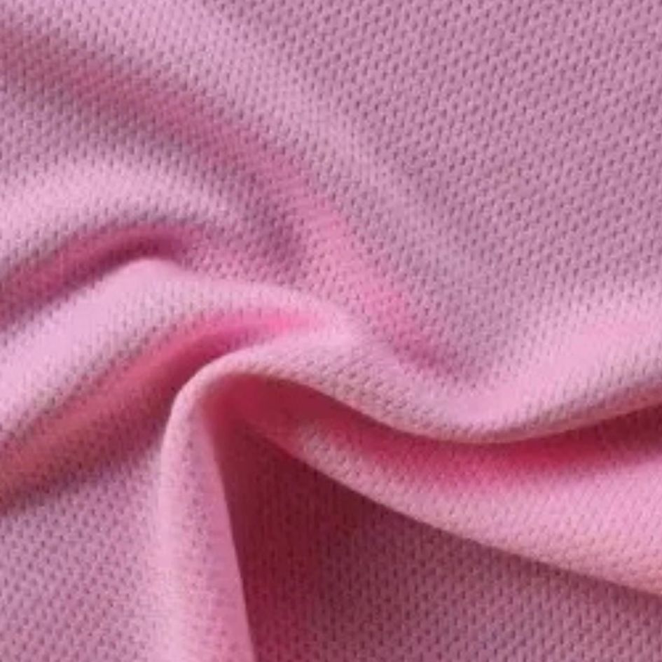 Active Dry Round Neck Fabric Weave Closeup